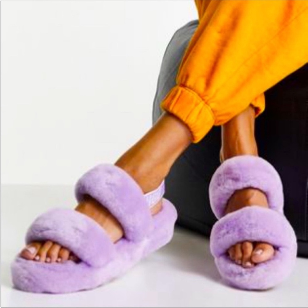 UGG Oh Yeah Slide Sheepskin Magnolia Women's Slippers w/ Elastic Strap